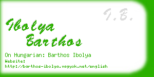 ibolya barthos business card